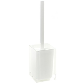 Toilet Brush Modern Toilet Brush Holder in White Gedy RA33-02